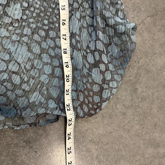 Vintage Y2k Silk Blue Speckled Brown Midi Flow Whimsical Fairy Skirt 28 - Picture 4 of 4